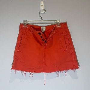 BDG red denim mini skirt size medium
